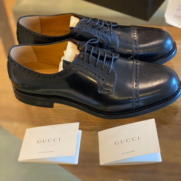 ?HOST PICK?Gucci Perforated Leather Brogues Men\'s Shoes NEW IN BOX WITH BAGS